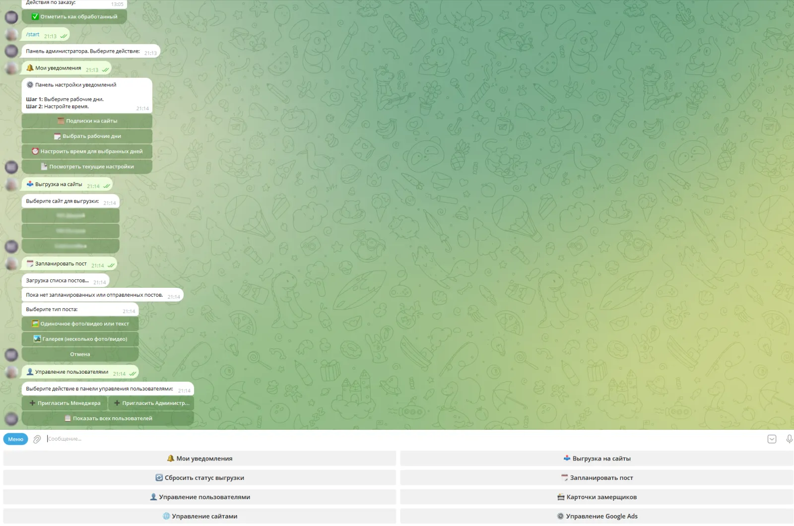 Multi-site CRM & Telegram System