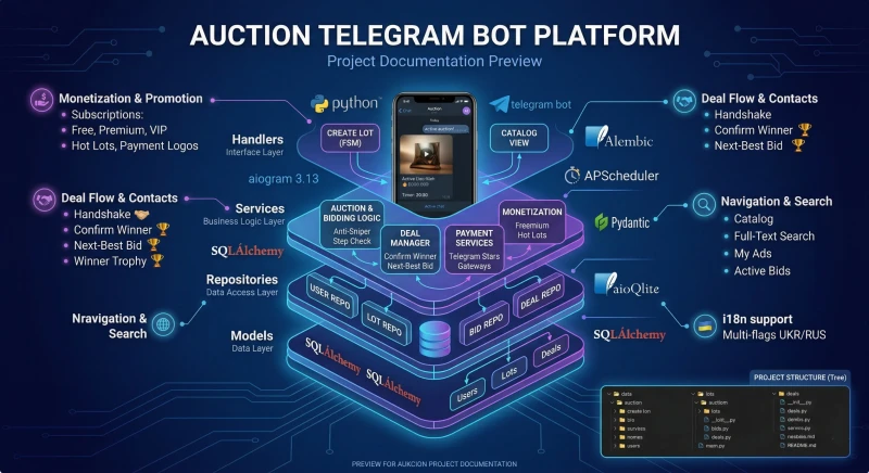 Auction Telegram Bot Platform